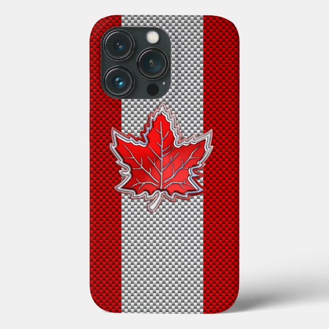 All Canadian Red Maple Löv on Carbon Fiber Print (Baksida)
