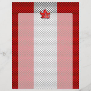 All Canadian Red Maple Löv on Carbon Fiber Print