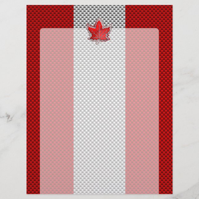 All Canadian Red Maple Löv on Carbon Fiber Print (Framsida)