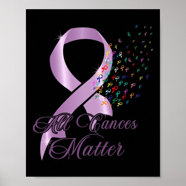 All Cancer Awareness All Ribbon World Cancer Medve Poster (Framsidan)