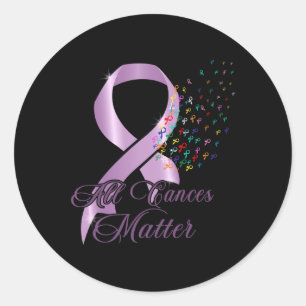 All Cancer Awareness All Ribbon World Cancer Medve Runt Klistermärke