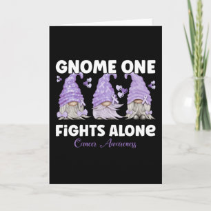 All Cancer Awareness Lavender Ribbon Gnome Kort