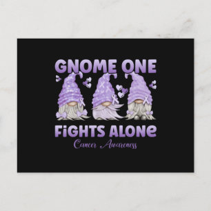 All Cancer Awareness Lavender Ribbon Gnome Vykort