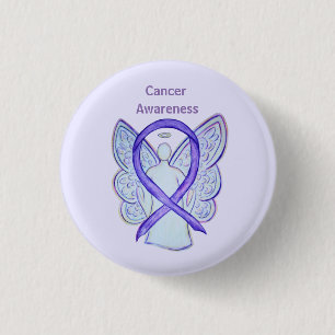 All Cancer Awareness Lavender Ribbon Pin Buttons Knapp