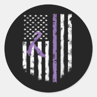 All Cancer Awareness Shirt Lavender Ribbon America Runt Klistermärke
