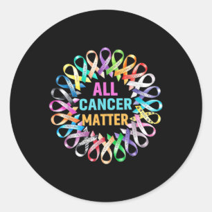 All Cancer Colorful Rosett band Cancer Awareness Runt Klistermärke