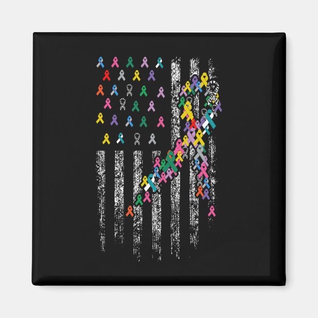 All Cancer Problems World Cancer Awareness Rosett  Magnet (Framsidan)