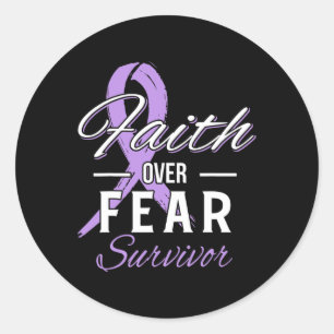 All Cancer Survivor Faith over Fear Christian Gift Runt Klistermärke