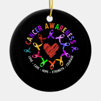 All cancermedvetenhet i kampen mot cancer i Multif Julgransprydnad Keramik