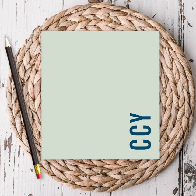All Cap Sideways Monogram Grönt Personlig Anteckningsblock (Skapare uppladdad)