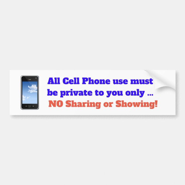 All celltelefonanvända måste vara privat till dig bildekal (Framsidan)