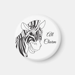 "All Charm", Trendiget Living Zebra Black & White Magnet