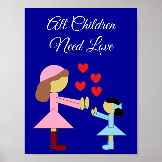 All Children Need Love: Dark Blue Poster (Framsidan)