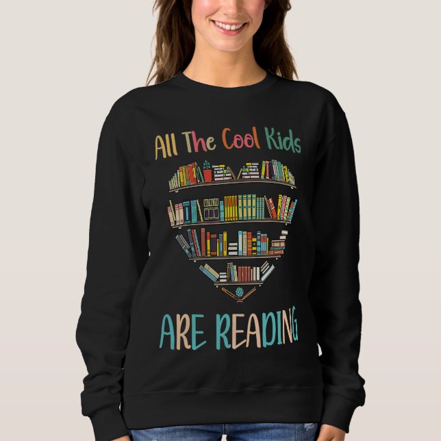 All Cool Kids Are Reading Book Nerd Lovers Reading T Shirt (Framsida)