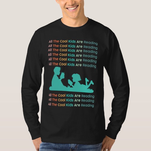 All Cool Kids Are Reading Book Nerd  Reading Vinta T Shirt (Framsida)