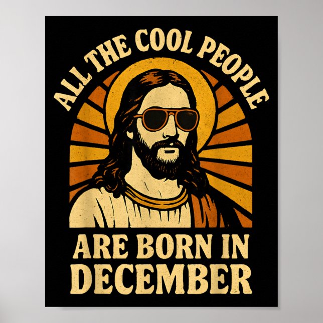 All Cool People Are Born In December Birthday  Poster (Framsidan)