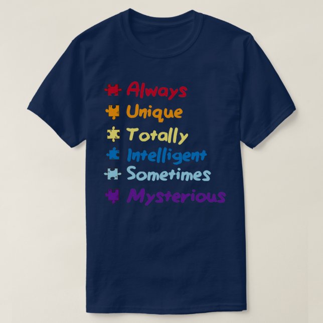 All Delar passande autism - medvetandegörande auti T Shirt (Design framsida)