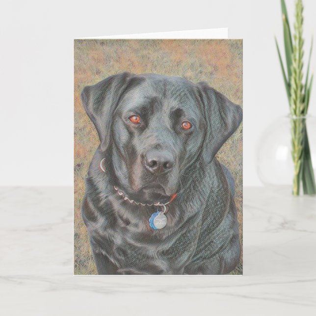 All den svart Labrador hunden - ämna Kort (Framsida)