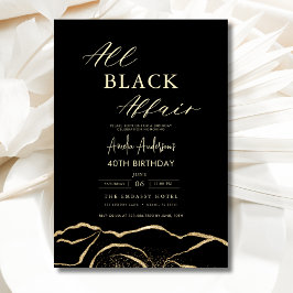 All Elegant för Black Affair Agate-Födelsedagsfest Inbjudningar