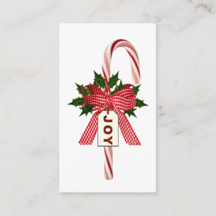 All Färg-bakgrund Candy cane "Joy"-jul Tilläggskort