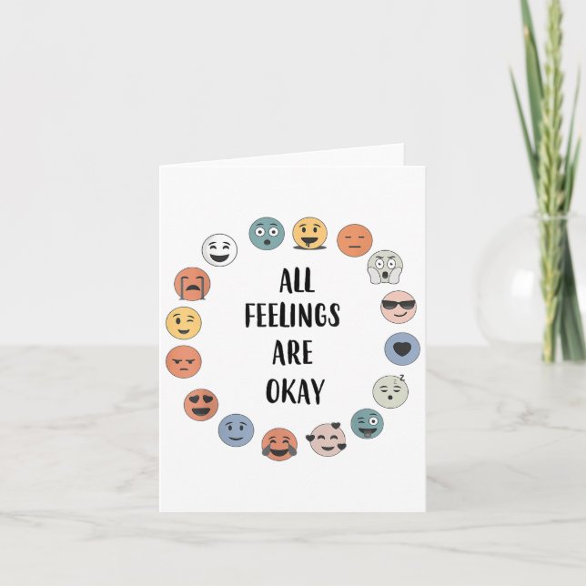 All Feelings Are Okay School Teacher Psychologist  Kort (Framsida)