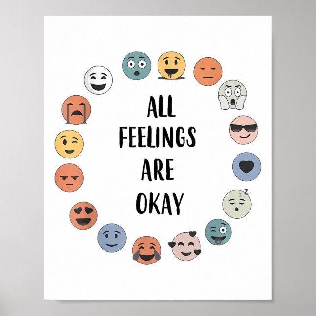 All Feelings Are Okay School Teacher Psychologist  Poster (Framsidan)