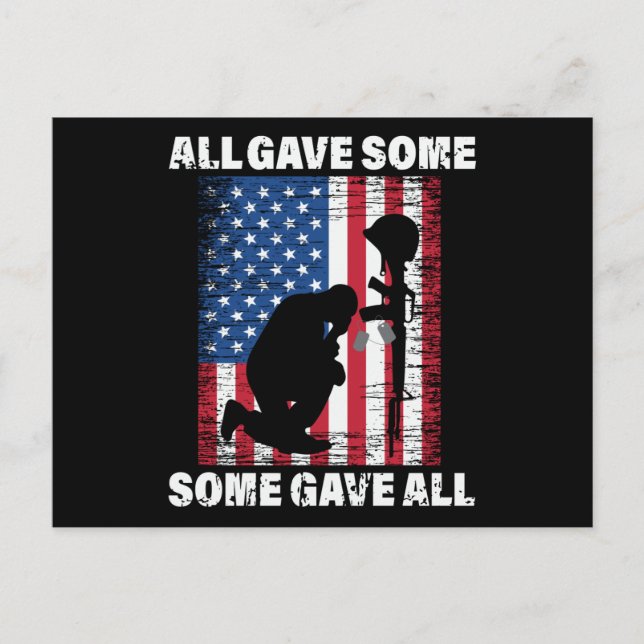 All Gave Some , Some Gave All - USA Army Vykort (Framsida)