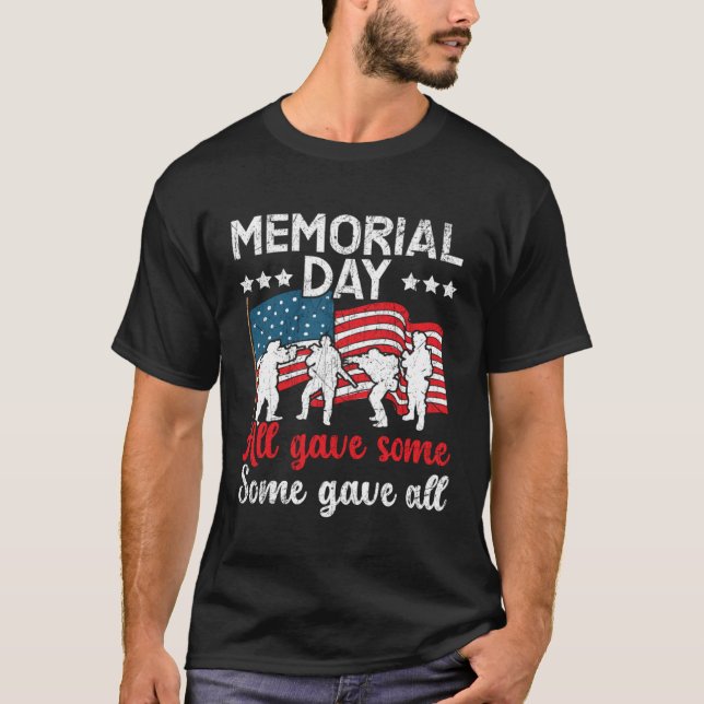 All Gave Some Some Gave All USA Flag American Memo T Shirt (Framsida)