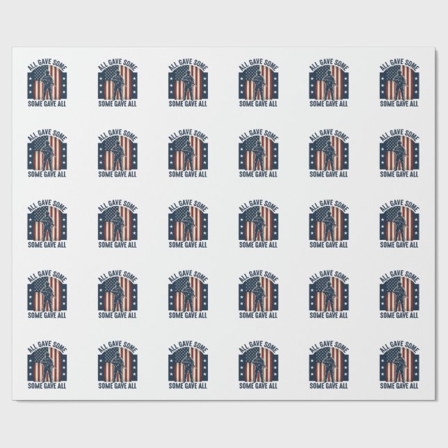 All Gave Some Some Gave All Veteran Hyllningsdesig Presentpapper (Platt)