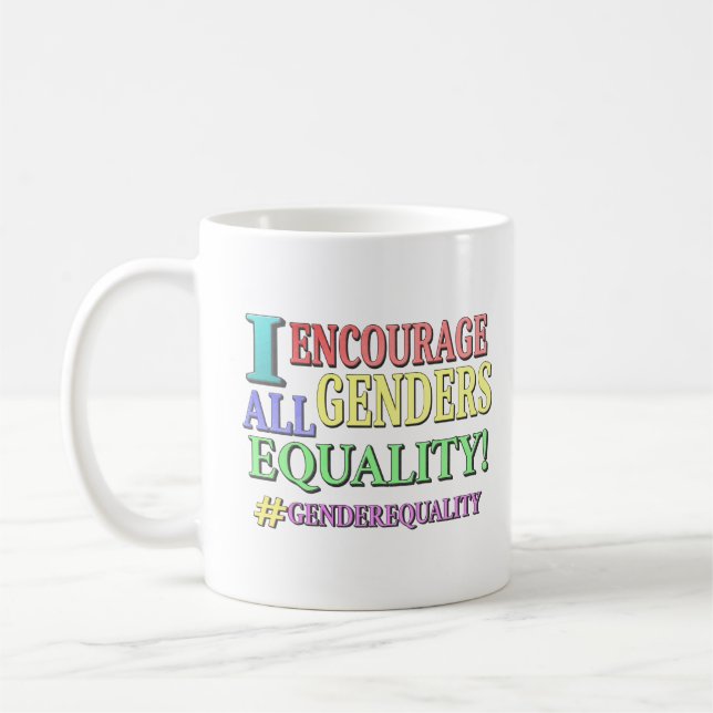 "ALL GENDERS JÄMSTÄLLDHET" Cute Design. Köp nu Kaffemugg (Vänster)