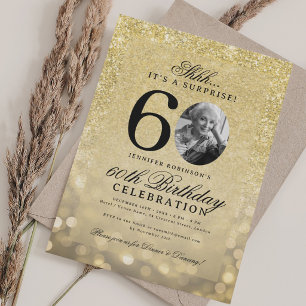 ALL GOLD SURPRISE Foto Glam 60-årsfirande  Inbjudningar