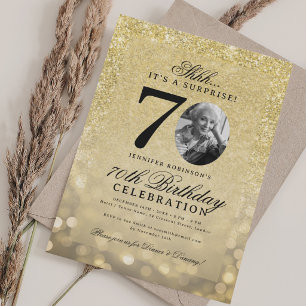 ALL GOLD SURPRISE Foto Glam 70-årsfirande Inbjudningar