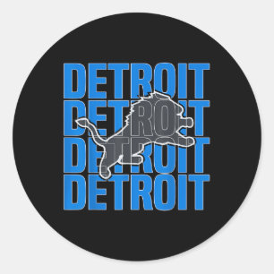 All Grit - Detroit Coola Retro Lejon Älskare Detro Runt Klistermärke