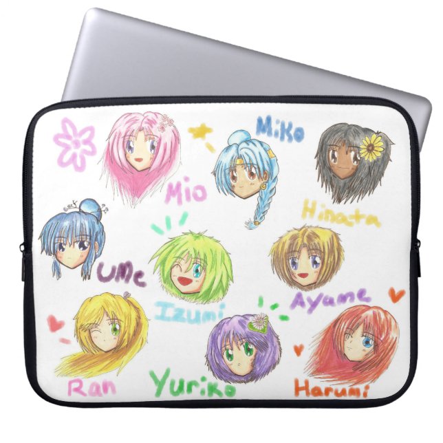 All gulliga Chibi funderar laptop sleeve (Framsidan)