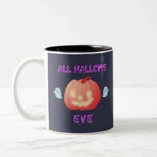 All Hallow Kväll Halloween Pumpkin och Spöken Två-Tonad Mugg
