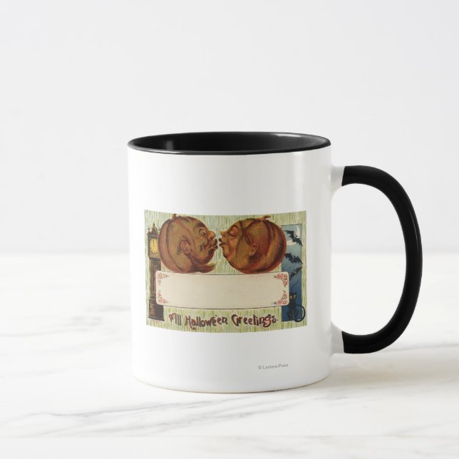 All Halloween GreetingsPumpkins Kissing Mugg (Höger)