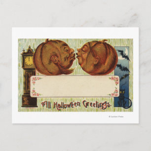 All Halloween GreetingsPumpkins Kissing Vykort