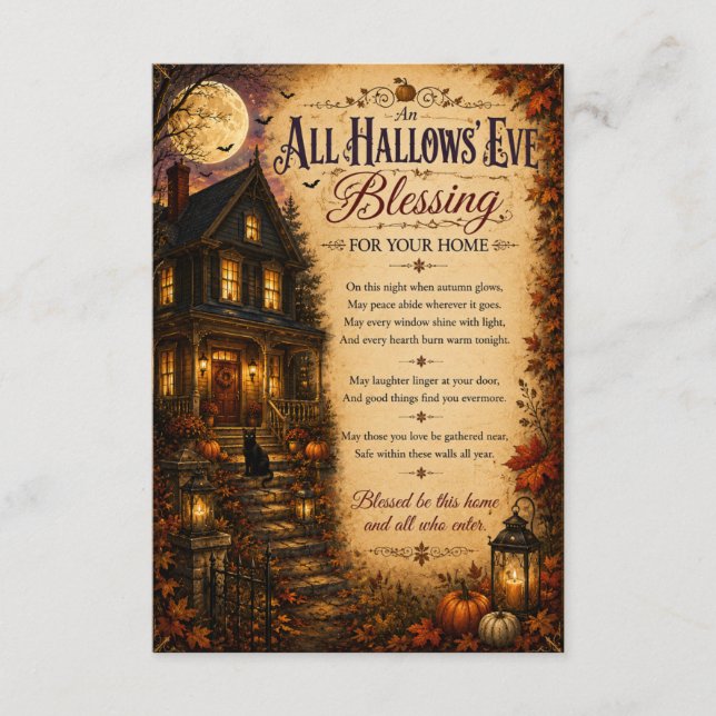 All Hallows’ Eve Halloween Hemvälsignelsekort Tack Kort (Framsida)