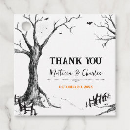 All Hallows Eve Halloween Trädgård fyrkantiga pres Gåvor Etiketter