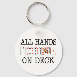 All Hands On Deck Playing Cards Nyckelring