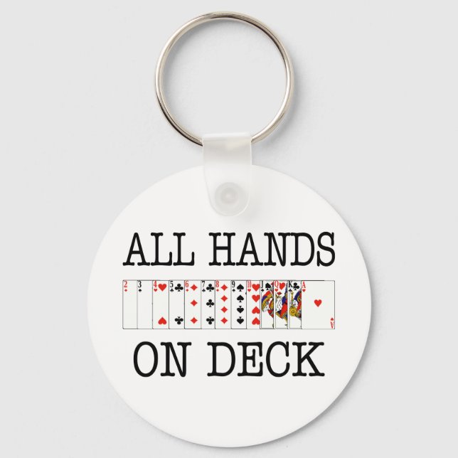 All Hands On Deck Playing Cards Nyckelring (Framsida)