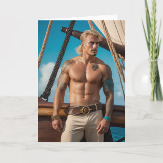 All Hands on Deck Vacker Gubbe Lyckönskningskort Kort