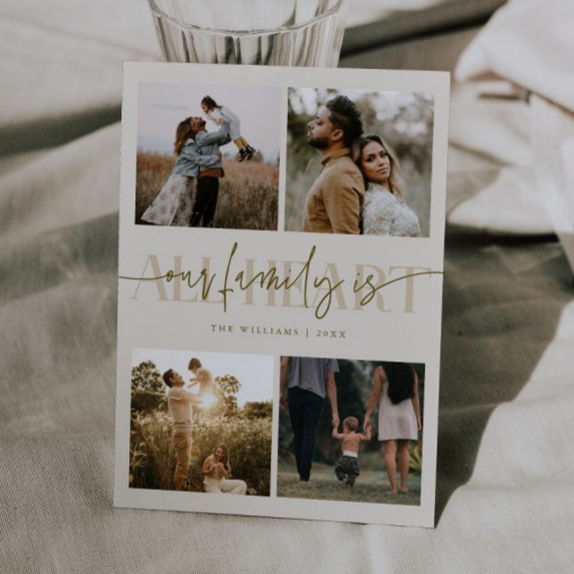 All Heart Cream Multi Photo Valentines Day  Julkort (Skapare uppladdad)