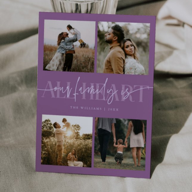 All Heart Purple Photo Valentines Day  Julkort (Skapare uppladdad)