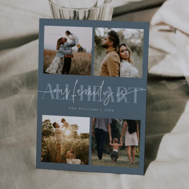 All Heart Slate Blue Photo Valentines Day  Julkort (Skapare uppladdad)