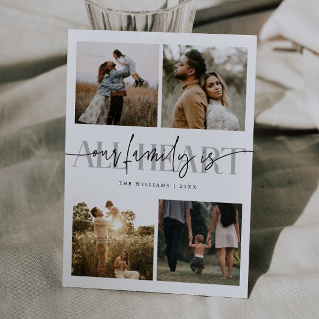 All Heart White Multi Photo Valentines Day  Julkort (Skapare uppladdad)