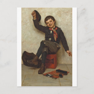 "All Höger" Shoe Shine Boy av John George Brown Vykort