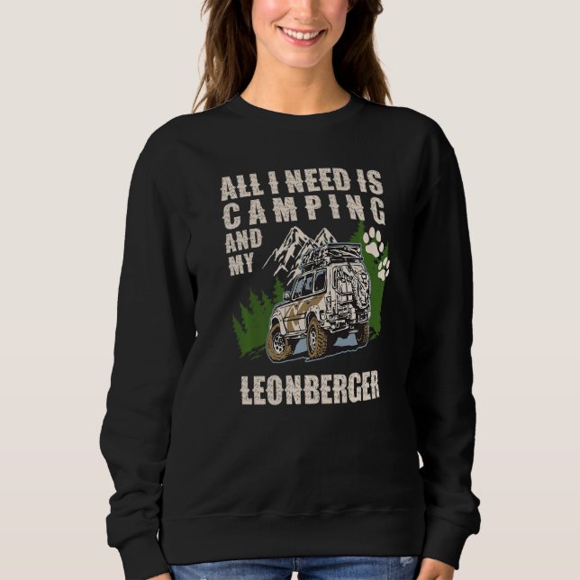All I Need Is Camping And My LEONBERGER  Camper Do T Shirt (Framsida)