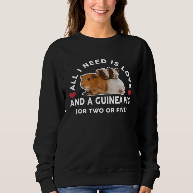 All I Need Is Love And Guinea Pig T Shirt (Framsida)