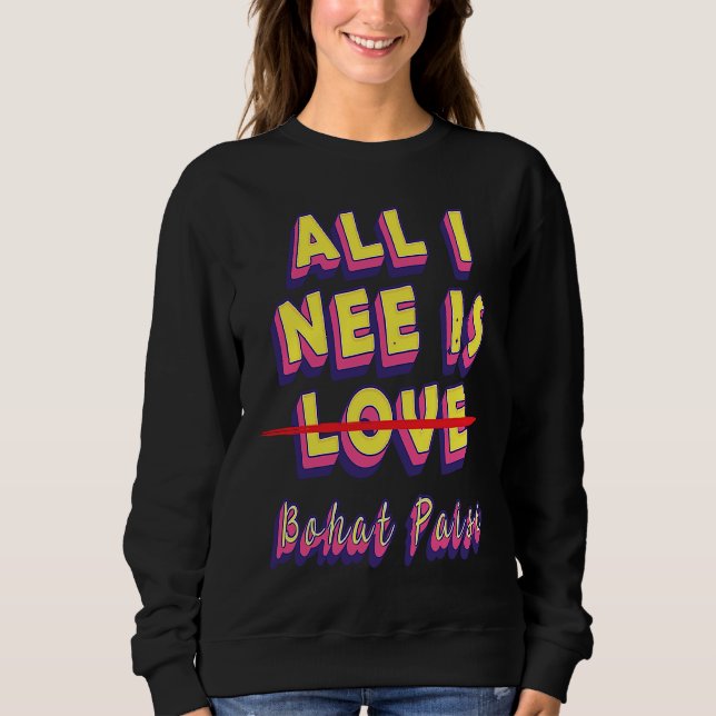 All I Need Is Love  Money  Sarcastic Youth T Shirt (Framsida)